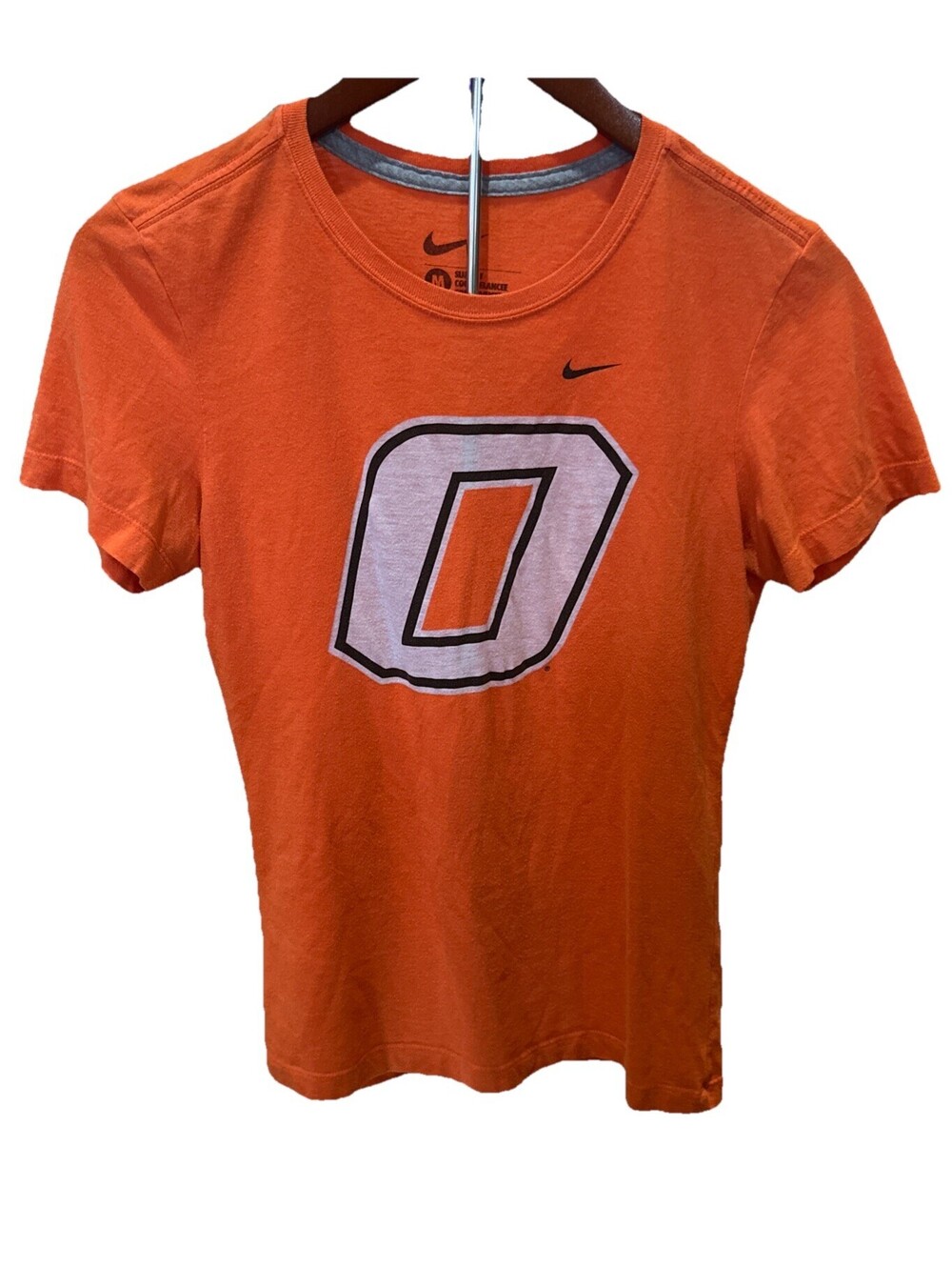 Nike Oklahoma State Cowboys T Shirt Womens Medium Orange OSU Logo Slim Fit NCAA